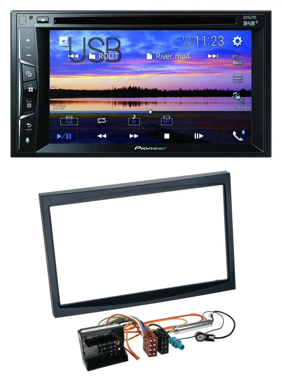 Pioneer Bluetooth 2DIN USB DVD DAB MP3 Autoradio für Citroen C3 C2 Berlingo Jump