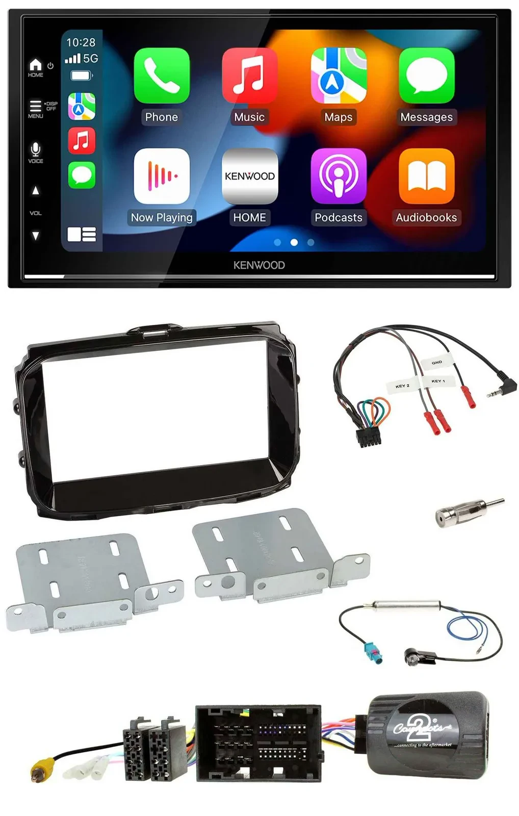 Kenwood DAB USB Bluetooth 2DIN Lenkrad Autoradio für Alfa Giulietta 2014-2021 pi