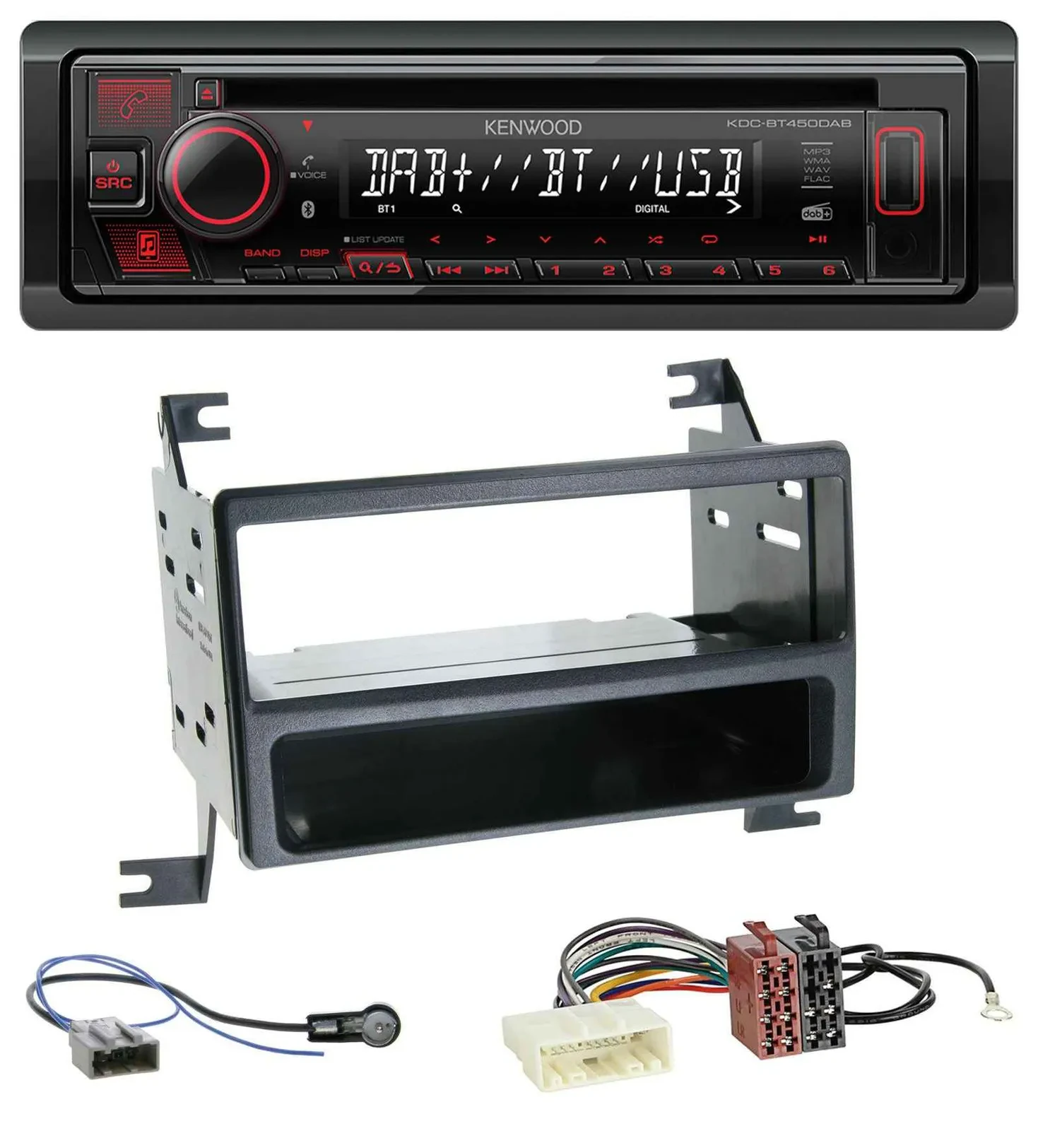 Kenwood MP3 CD USB Bluetooth DAB Autoradio für Nissan Juke (J15, 2010-2014)