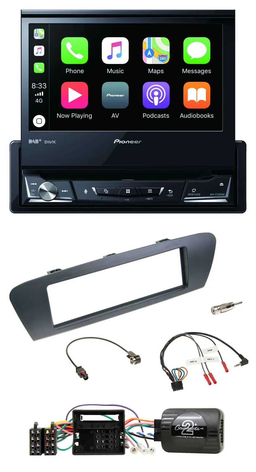 Pioneer DVD Bluetooth DAB USB Lenkrad Autoradio für Renault Grand Scenic Scenic