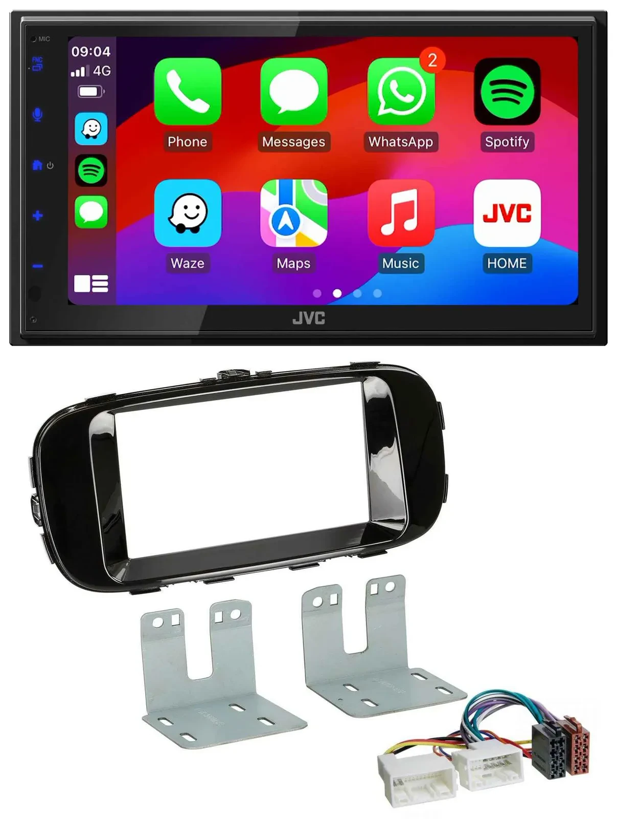 Автомагнитола JVC 2DIN Bluetooth MP3 DAB USB для Kia Soul PS (с 2014), пиано-черный
