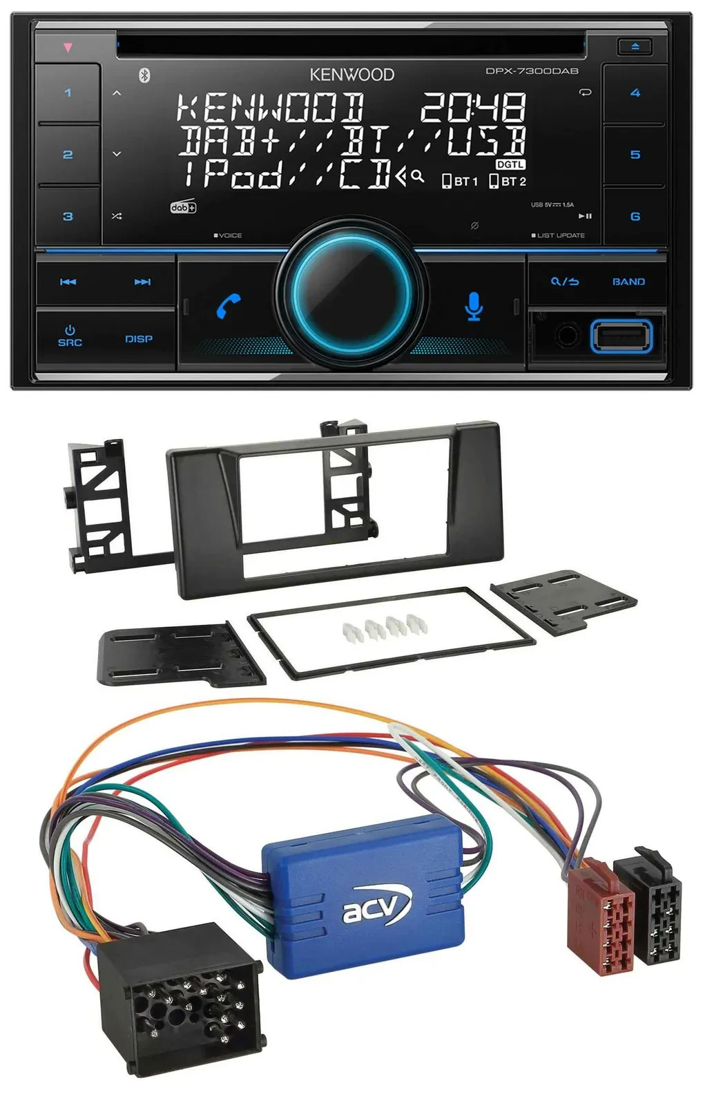 Kenwood CD 2DIN DAB USB MP3 Bluetooth Autoradio für BMW X5 E53 5er E39 Rundpin A