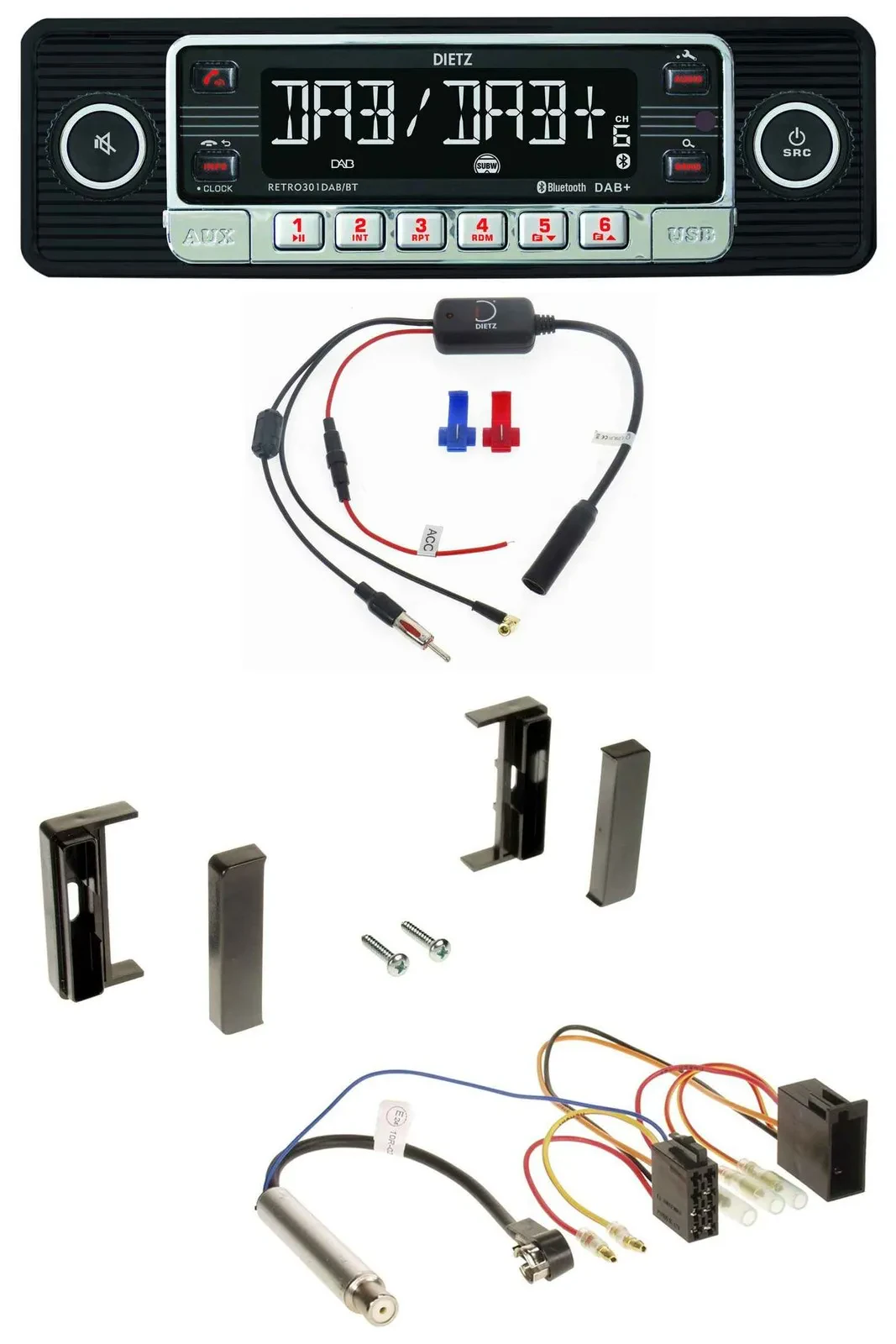 Dietz MP3 DAB Bluetooth USB Autoradio für Audi TT (1998-2006) - ISO