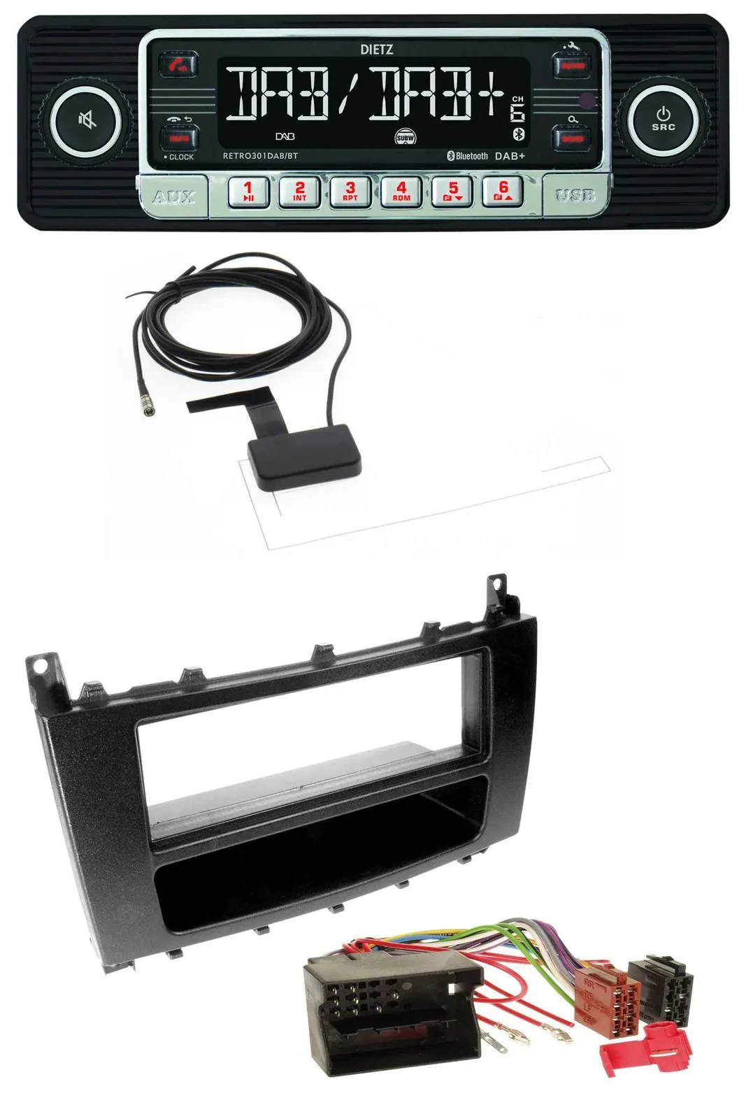 Dietz DAB Bluetooth USB MP3 Autoradio für Mercedes CLK W209 C-Klasse W203