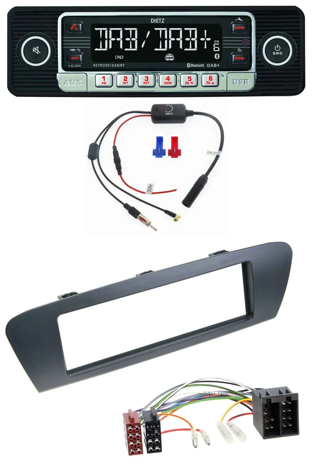 Dietz MP3 DAB Bluetooth USB Autoradio für Renault Scenic (ab 09) - grau