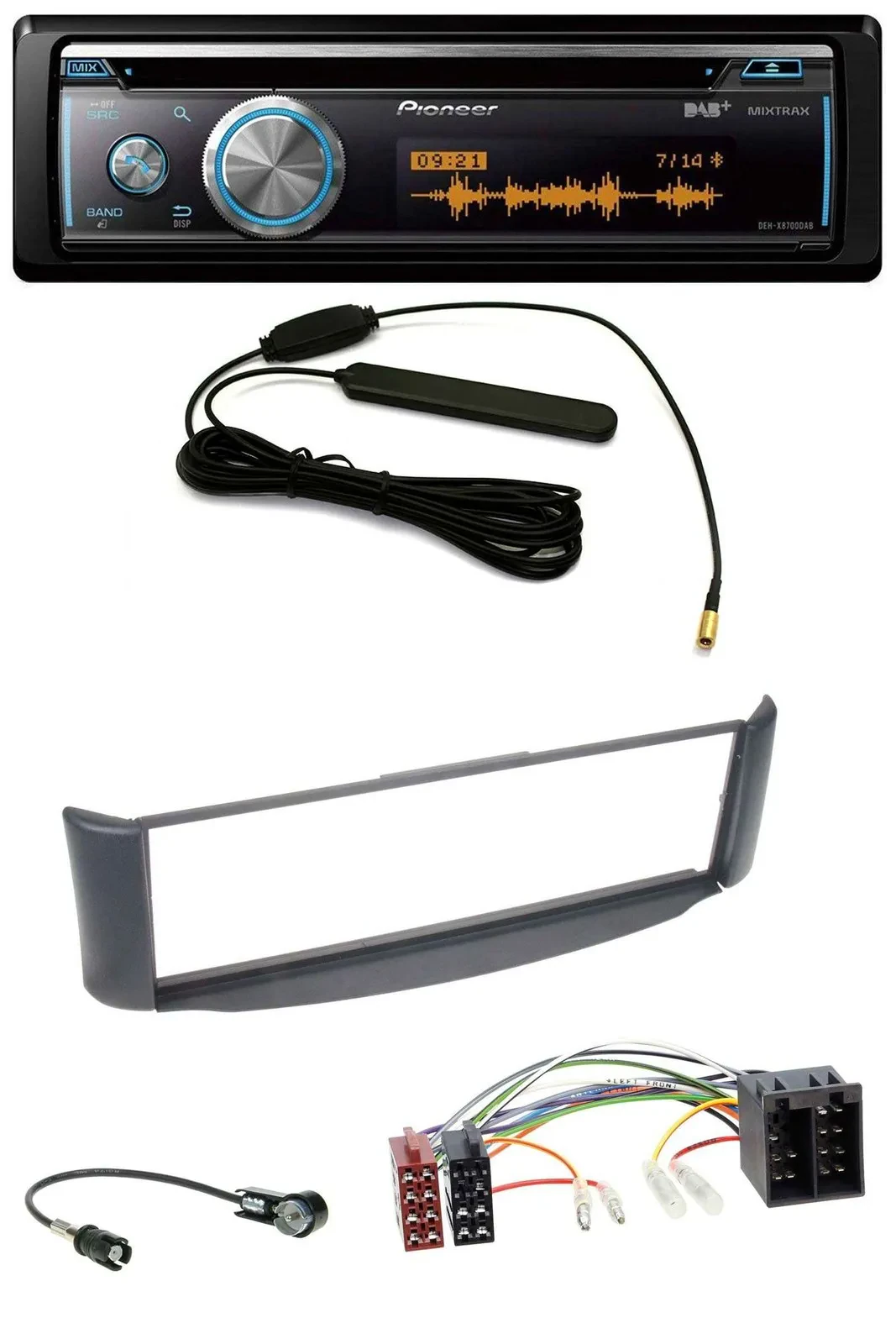 Pioneer CD USB Bluetooth DAB MP3 Autoradio für Smart ForTwo 450 grau ohne Metall