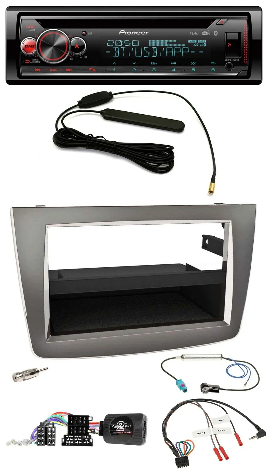 Автомагнитола для Alfa Romeo MiTo 955 2008–2014 Pioneer CD/USB/DAB/Bluetooth серебристая