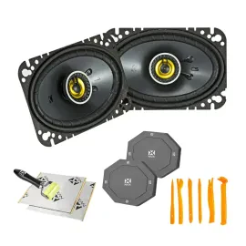 Kicker CSC464 75W 4”x6” Coaxial Car Speakers w/ NVX Install Kit