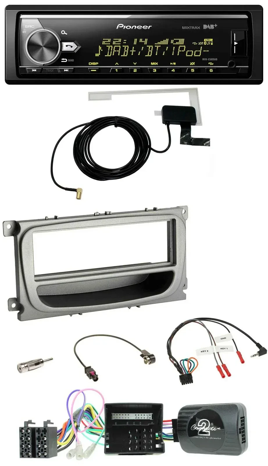 Pioneer Bluetooth DAB USB Lenkrad Autoradio für Ford Focus Galaxy C-Max Can ab 2