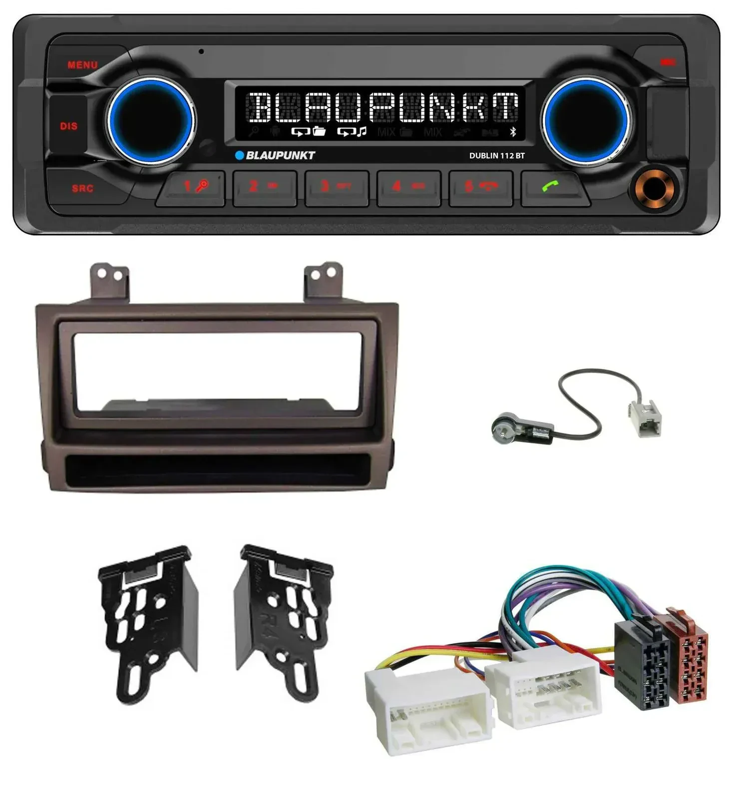 Blaupunkt MP3 Bluetooth USB AUX Autoradio für Hyundai Sonata ab 09 dunkelbraun m