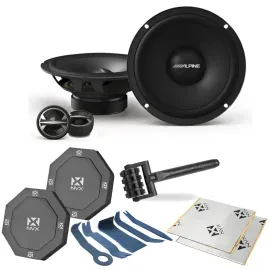 Alpine EL-E65C-G 6.5" 2-way 4-ohm Coaxial Speakers w/ Installation Accessories