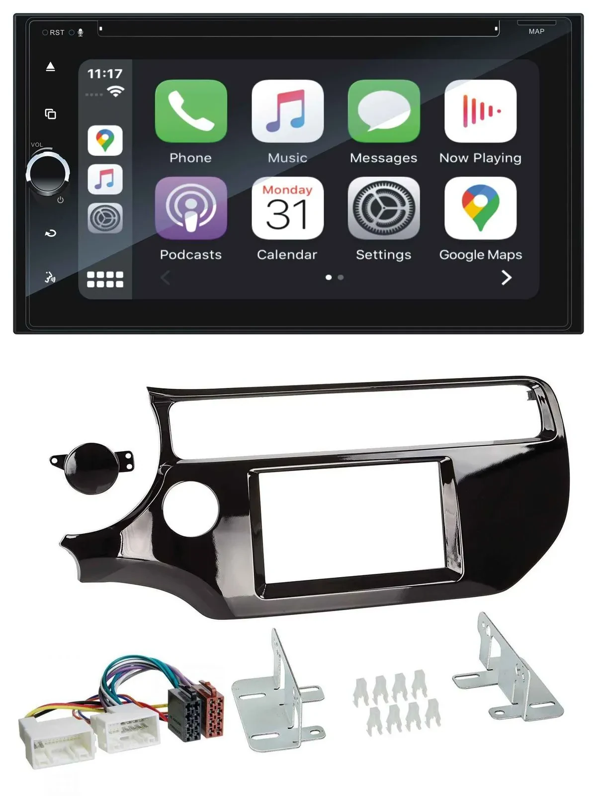 Blaupunkt 2DIN Bluetooth DAB USB DVD MP3 Autoradio für Kia Rio UB ab 15 piano-sc