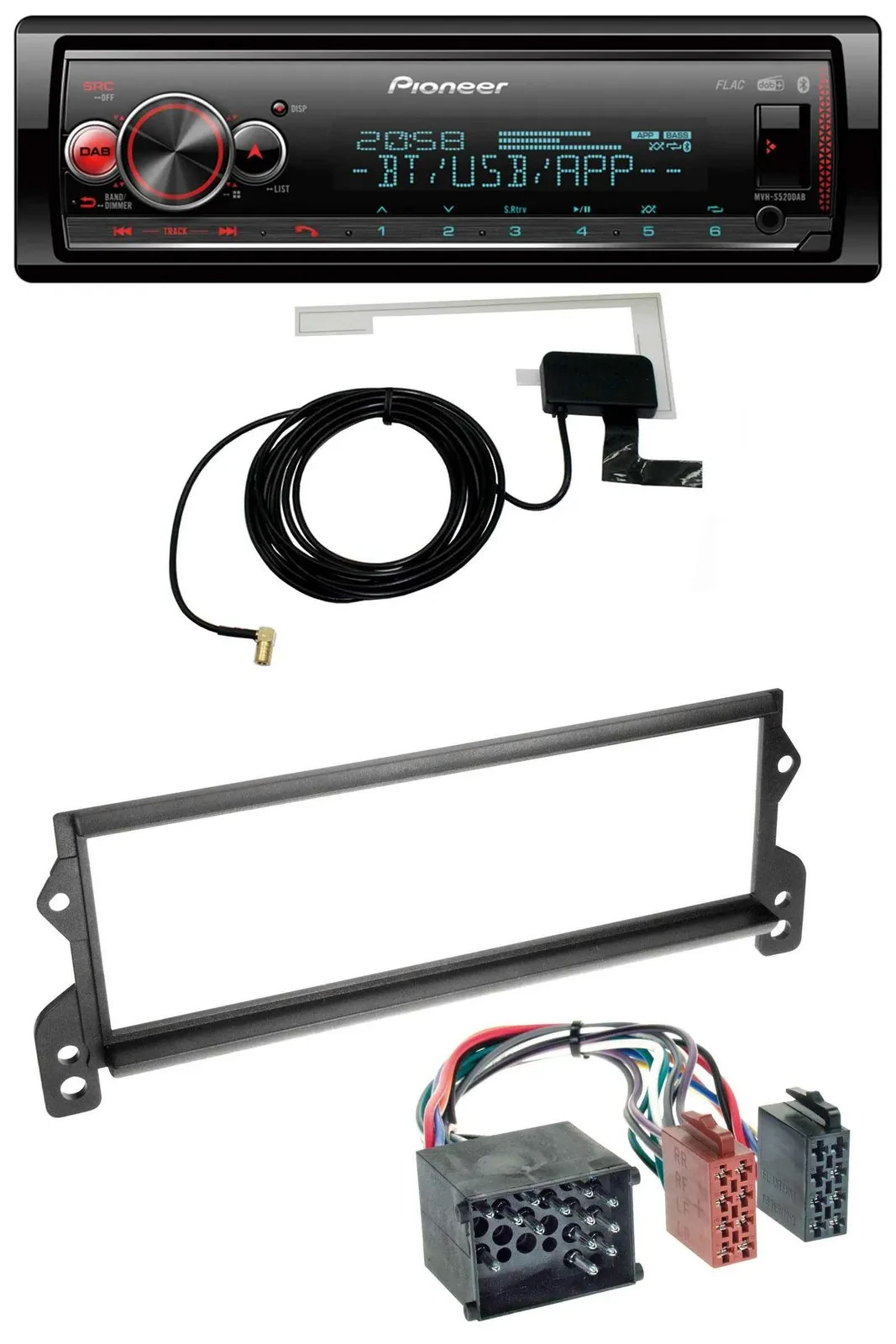 Автомагнитола для Mini Pioneer Bluetooth DAB USB MP3 (до 2002, круглый пин)