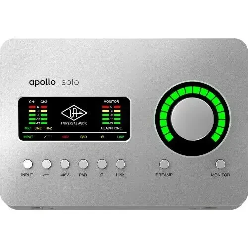Б/У Аудиоинтерфейс Universal Audio Apollo Solo TB3 Heritage Edition 2x4, Thunderbolt 3, 24-бит/192 кГц
