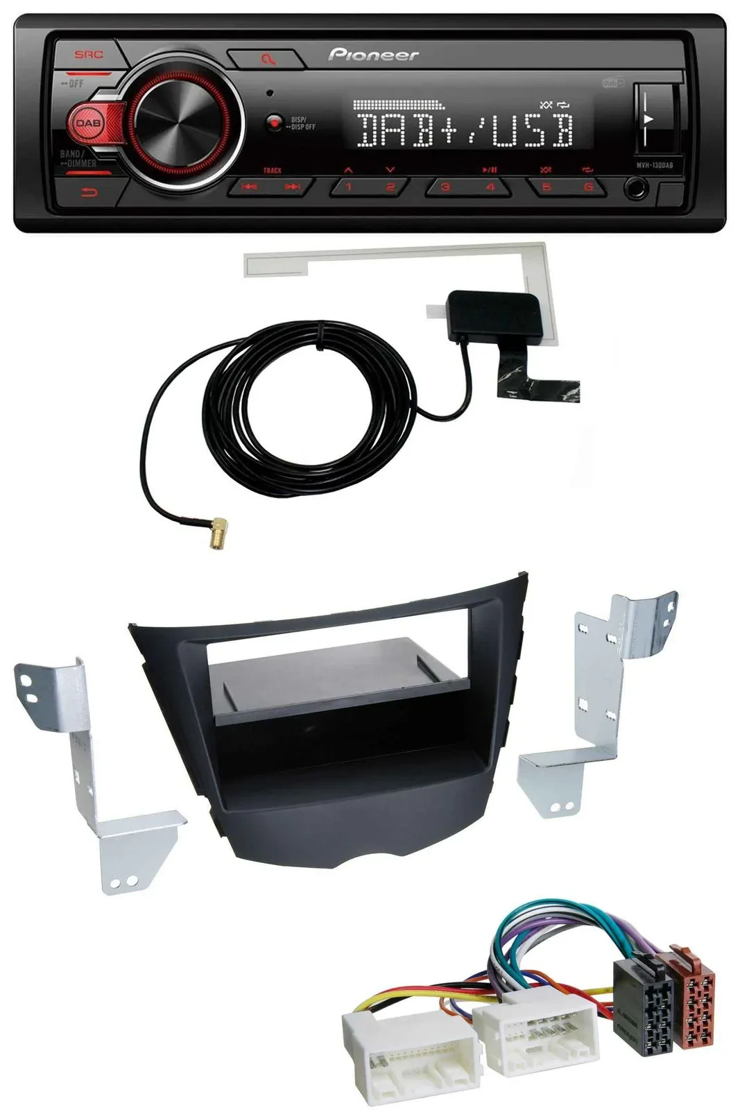Автомагнитола для Hyundai Veloster Pioneer 1-DIN DAB, USB, AUX, MP3