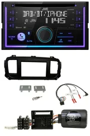 JVC Lenkrad USB 2DIN DAB Bluetooth CD Autoradio für Toyota Proace Citroen Jumpy