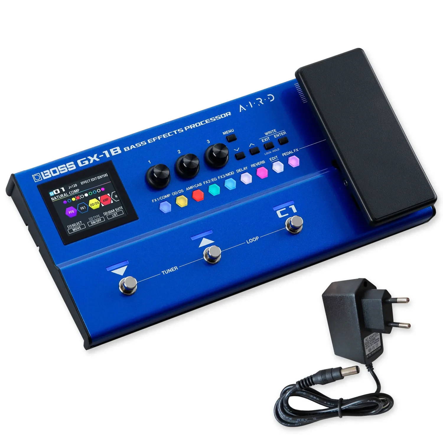 Мультиэффект для бас-гитары Boss GX-1B с блоком питания keepdrum