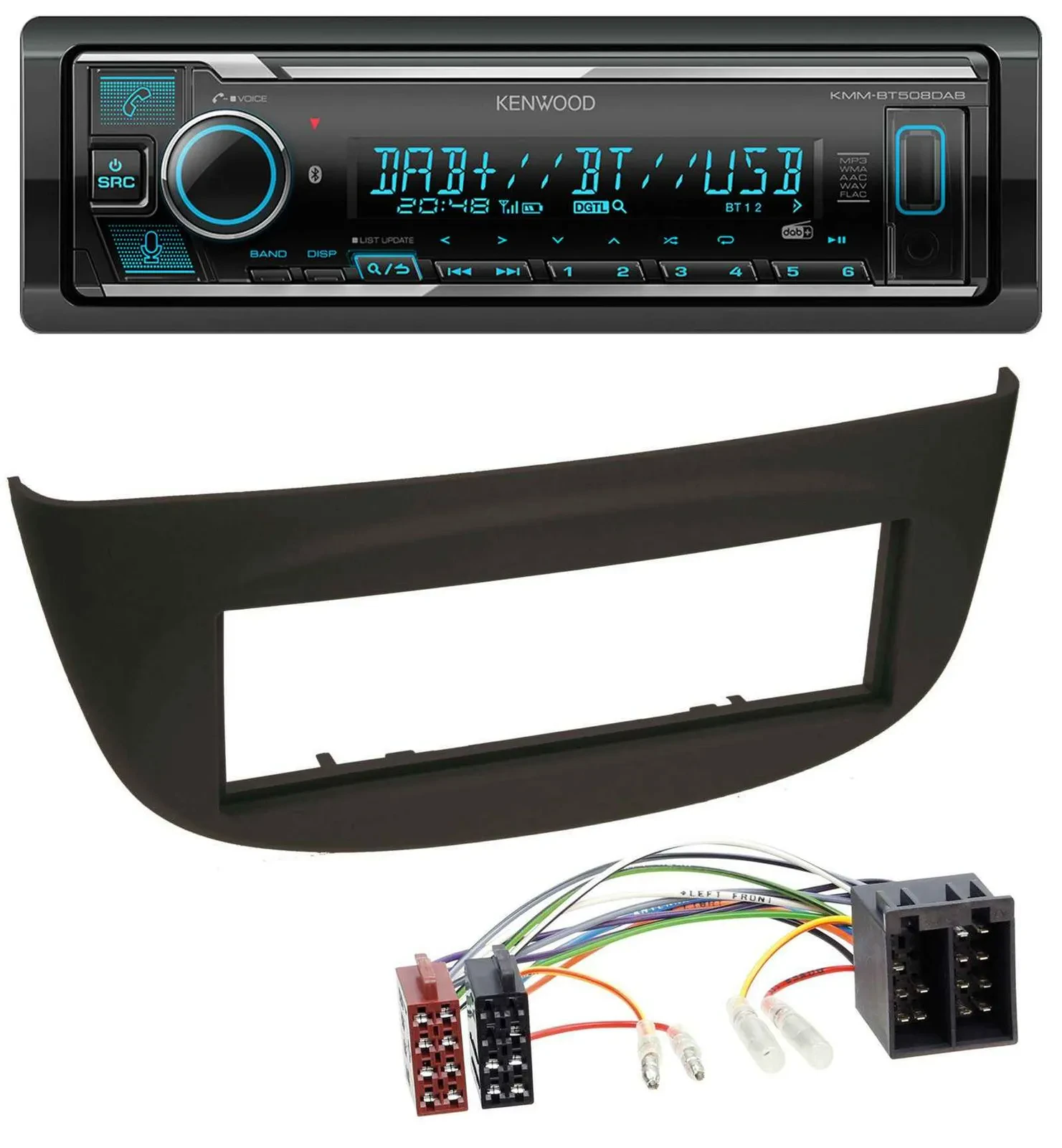 Kenwood Bluetooth MP3 DAB USB Autoradio für Renault Twingo (07-12) schwarz