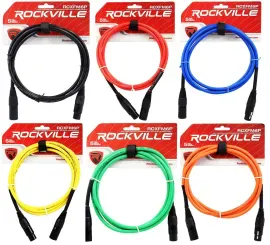 Микрофонный кабель Rockville RCXFM6P Multicolor 1.8 м (6 штук)