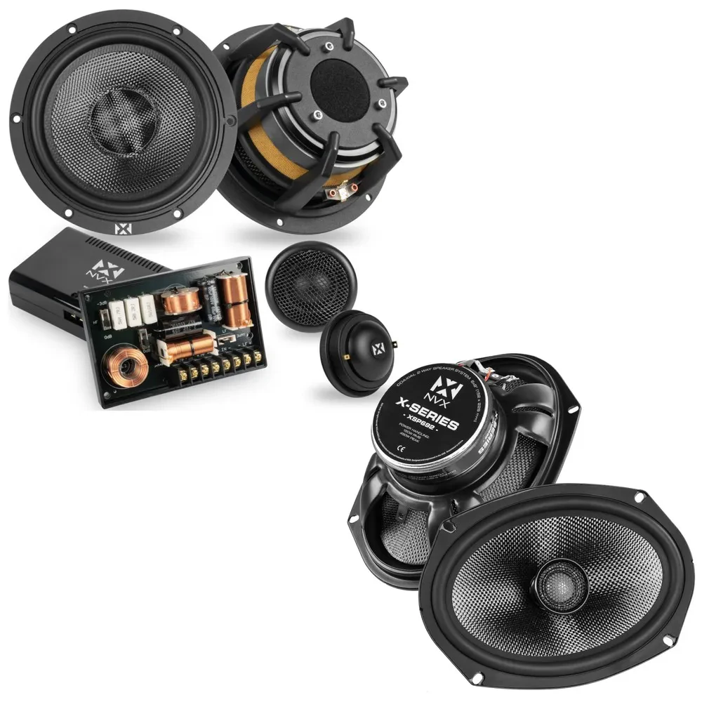 Автомобильные динамики NVX XQS65KIT + XSP692 6.5" X-Series 2-Way, компонентные и коаксиальные (набор) с установочным комплектом