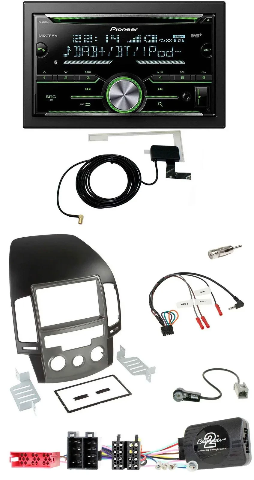 Pioneer CD USB Lenkrad Bluetooth 2DIN DAB Autoradio für Hyundai i30 ab 2009