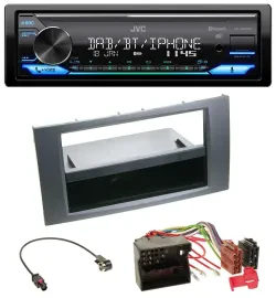 Автомагнитола JVC Bluetooth DAB USB MP3 для Ford Focus / C-Max / Galaxy / S-Max (2003–2007), антрацит