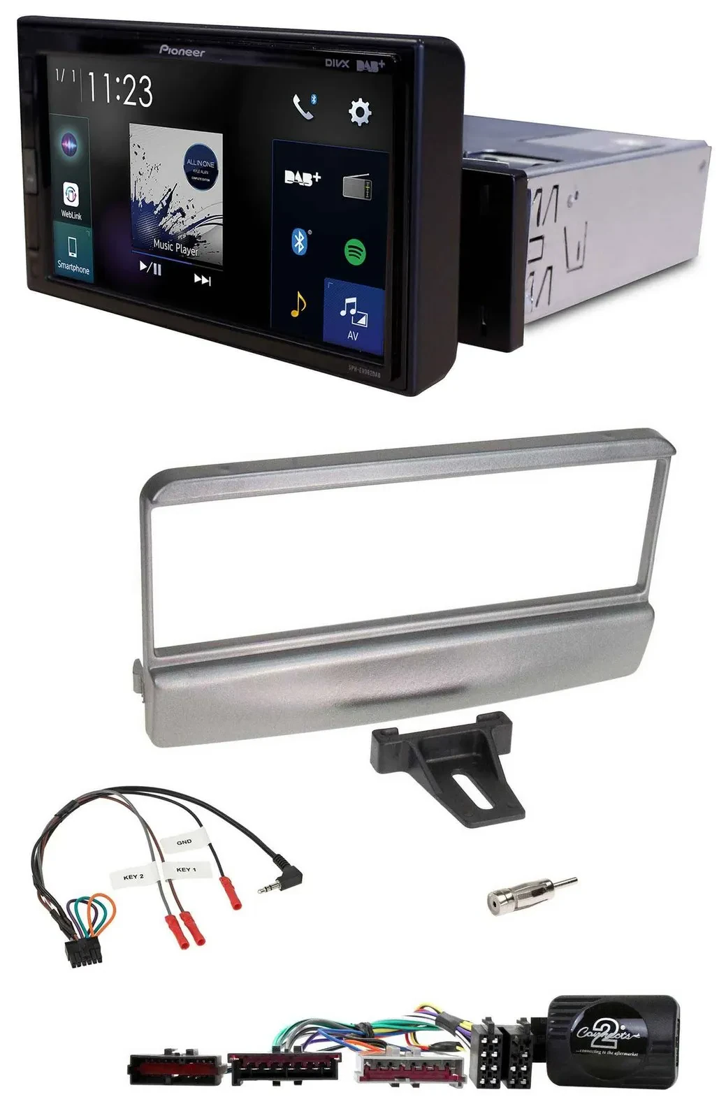 Pioneer DAB Lenkrad Bluetooth USB Autoradio für Ford Mondeo 2000-2002 silber