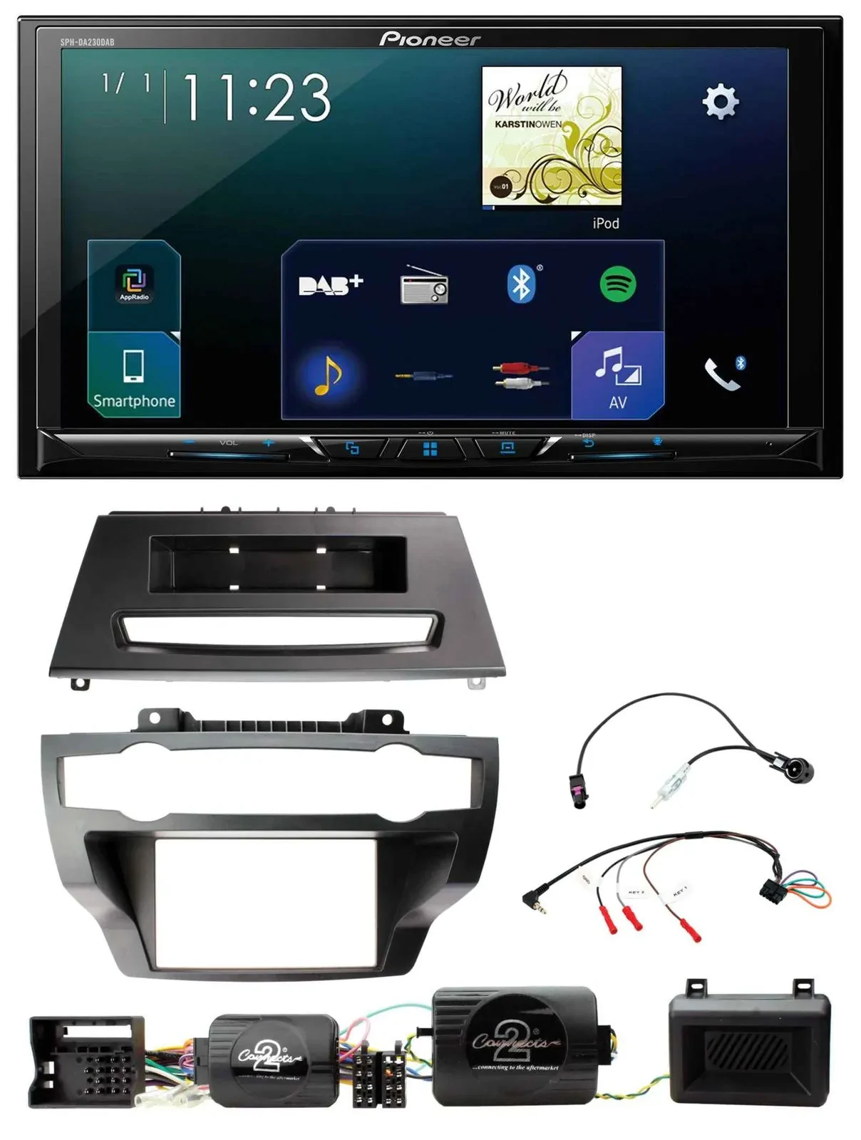 Pioneer Lenkrad Bluetooth USB 2DIN DAB Autoradio für BMW X5 X6 07-13 E70 E71 ohn