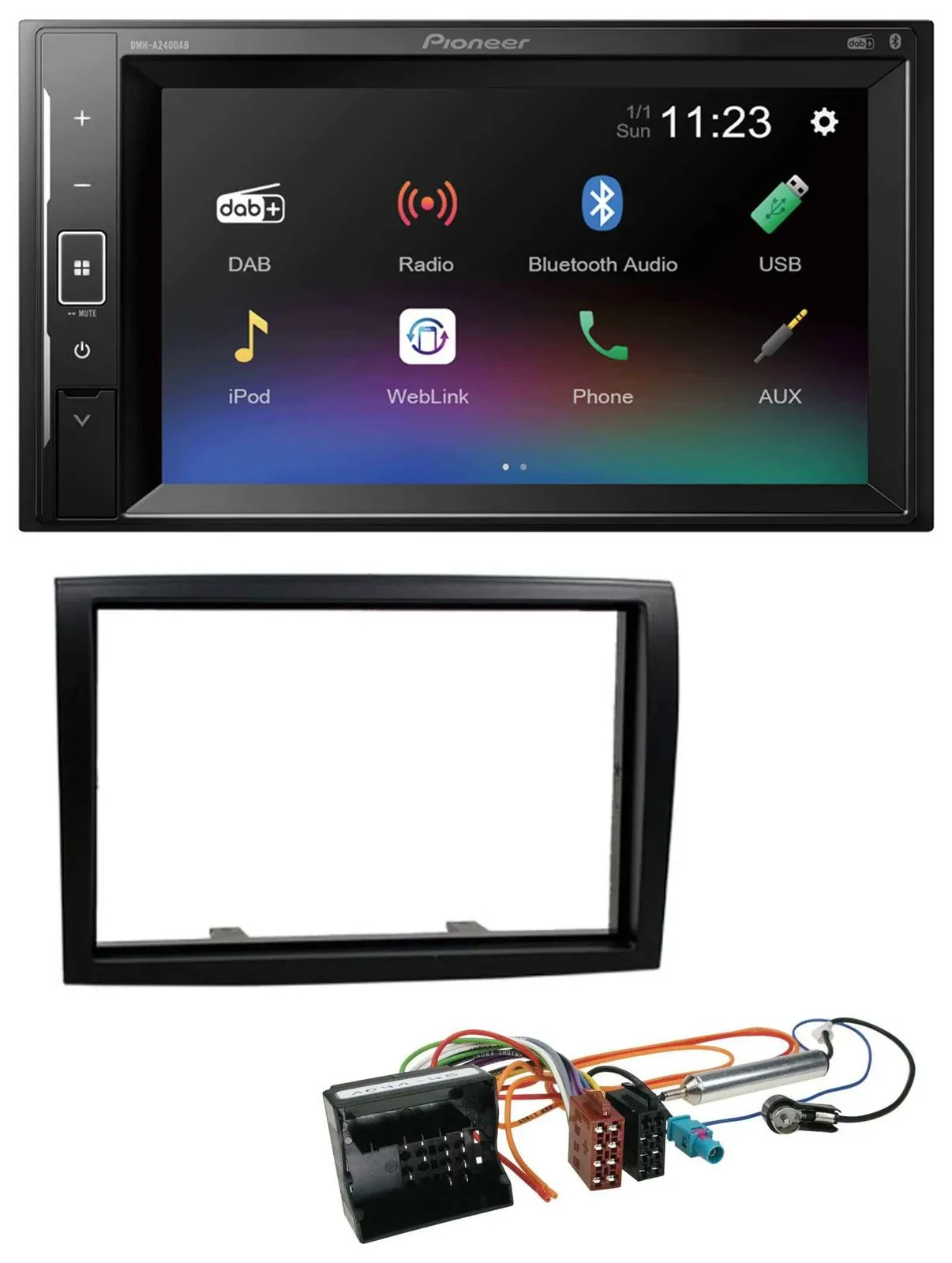 Pioneer DAB MP3 2DIN Bluetooth USB Autoradio für Citroen Jumper 06-11 schwarz