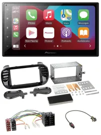 Pioneer USB MP3 DAB 2DIN Bluetooth Autoradio für Fiat 500 ab 12 ISO schwarz