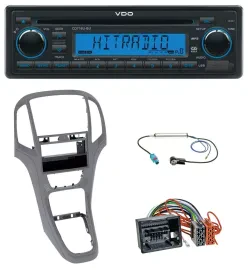VDO AUX MP3 1DIN CD USB Autoradio für Opel Astra J ab 2009 Titan grau