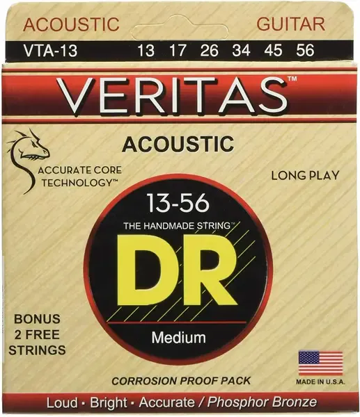 Струны для акустической гитары DR VTA-13 Veritas 13-56