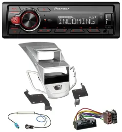 Автомагнитола Pioneer Bluetooth USB DAB MP3 для Ford Fiesta 2010–2017, серебристая