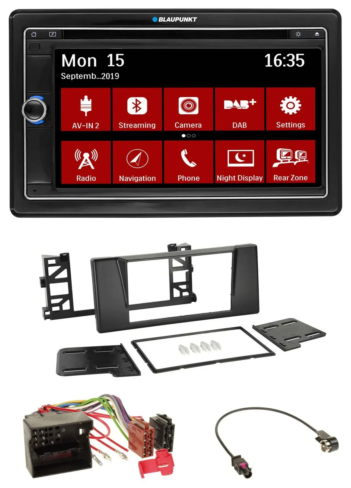 Blaupunkt Bluetooth DAB 2DIN USB DVD MP3 Autoradio für BMW 5er E39 X5 Quadlock