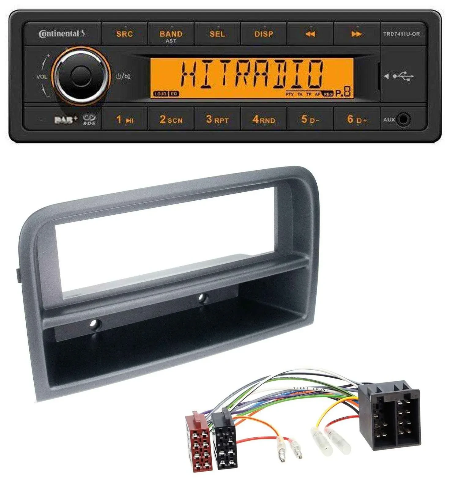 Continental 1DIN DAB MP3 AUX USB Autoradio für Fiat Croma (ab 2005)