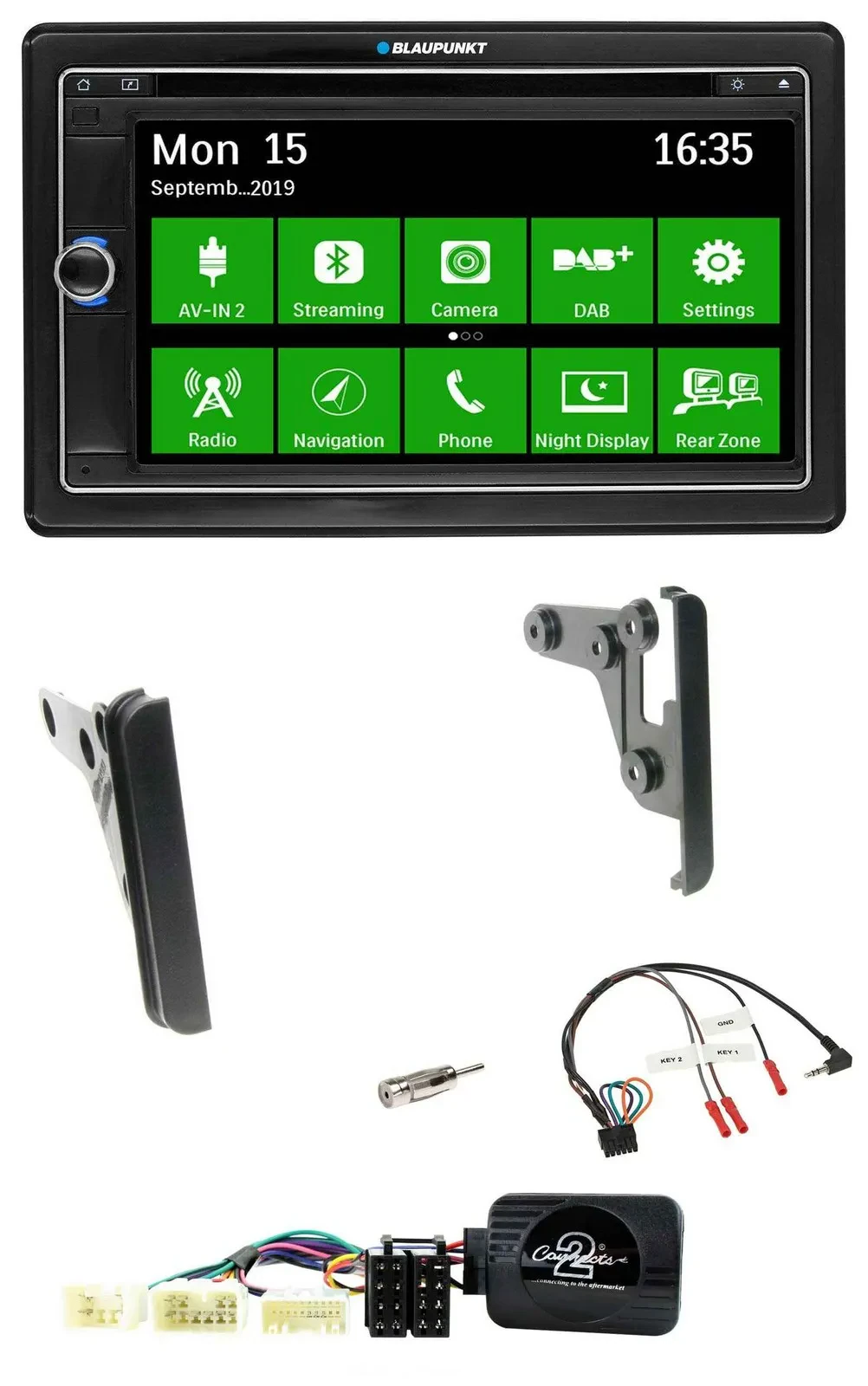 Blaupunkt Bluetooth 2DIN Lenkrad DAB USB TMC Navigation für Toyota RAV 4 2001-20