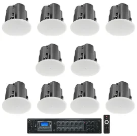 Потолочная акустика для ресторана/бара JBL Control 414C/T 4" 70V (набор, 6 шт.) с усилителем RCS350-6