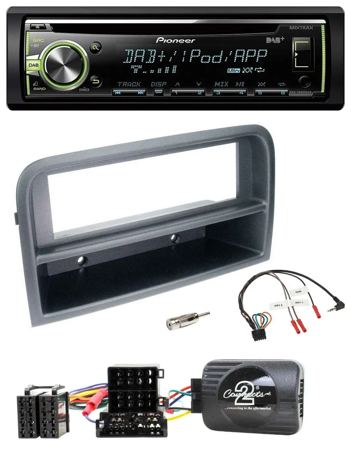 Автомагнитола для Fiat Croma 2005–2010 Pioneer DAB, USB, MP3, CD, поддержка кнопок на руле