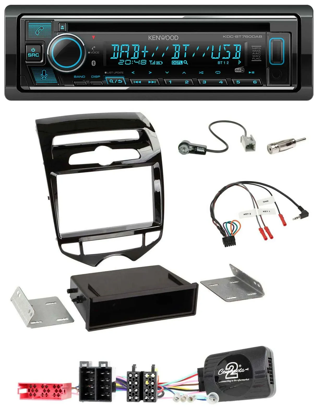 Kenwood Lenkrad Bluetooth DAB USB CD Autoradio für Hyundai ix20 ab 2010 autom. K