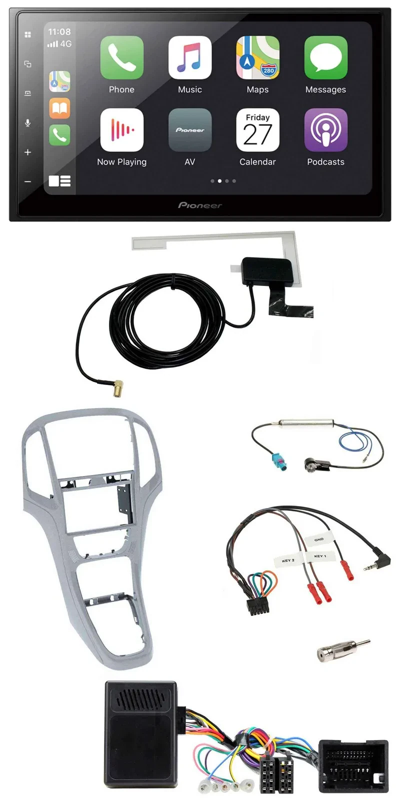 Pioneer USB Lenkrad 2DIN Bluetooth DAB Autoradio für Opel Astra J ab 09 Platinsi