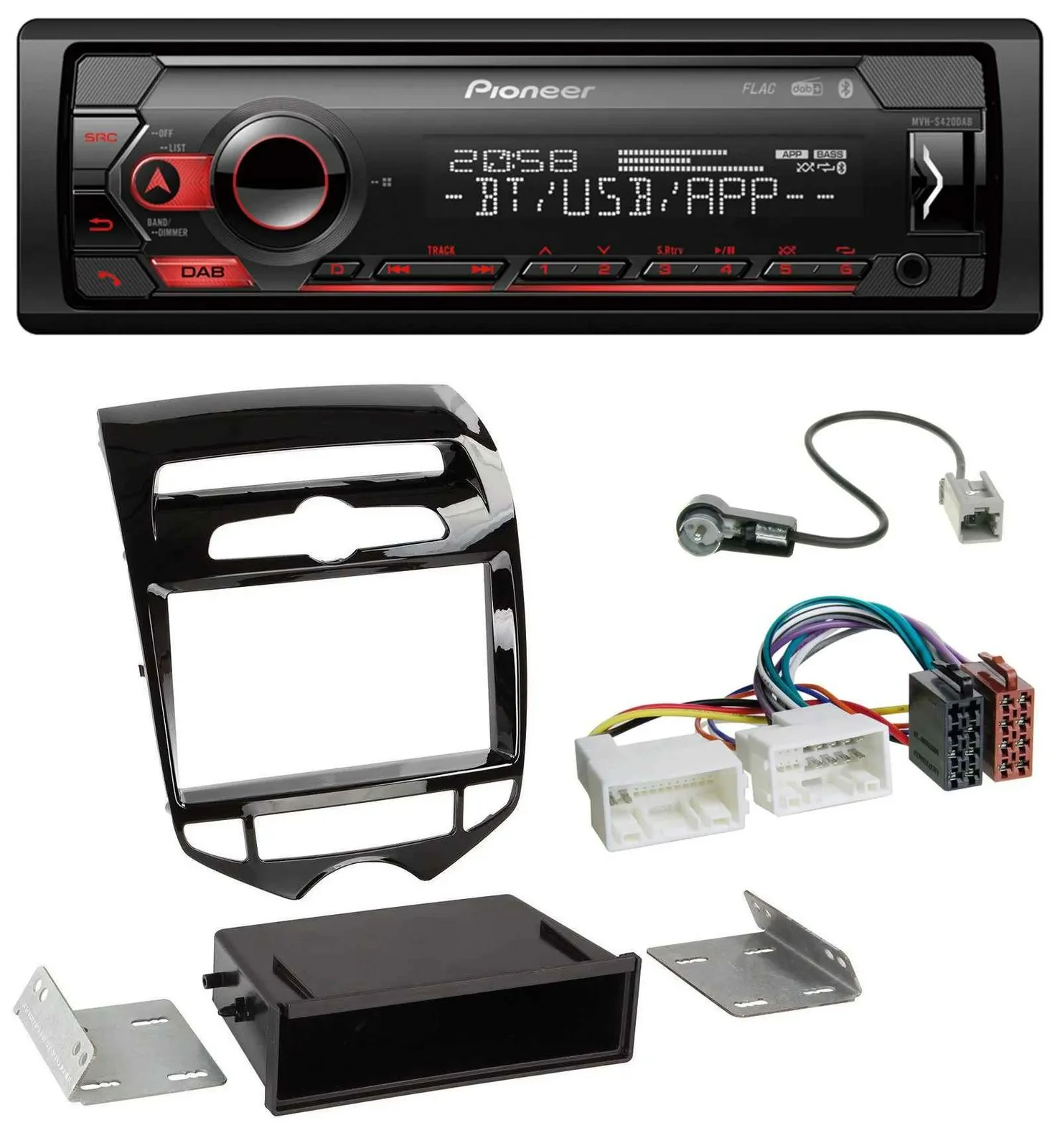 Pioneer MP3 USB DAB Bluetooth Autoradio für Hyundai ix20 ab 10 autom. Klima