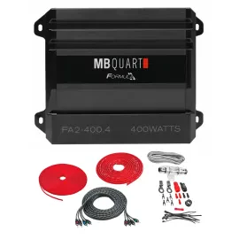 MB Quart FA2-400.4 400W RMS 4-Ch Amp + Install Kit