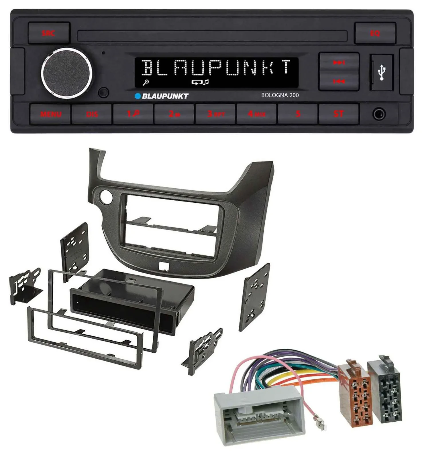 Автомагнитола для Honda Jazz Blaupunkt 1-DIN, MP3/AUX/USB, темно-серый