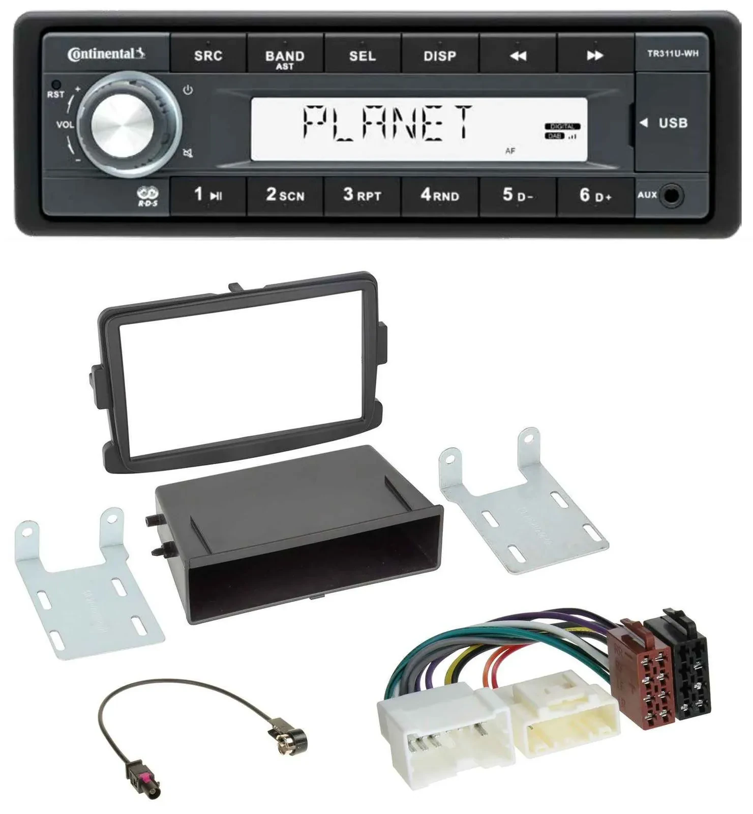 Автомагнитола для Dacia Logan, Sandero, Opel Vivaro Continental 1 DIN USB MP3 AUX