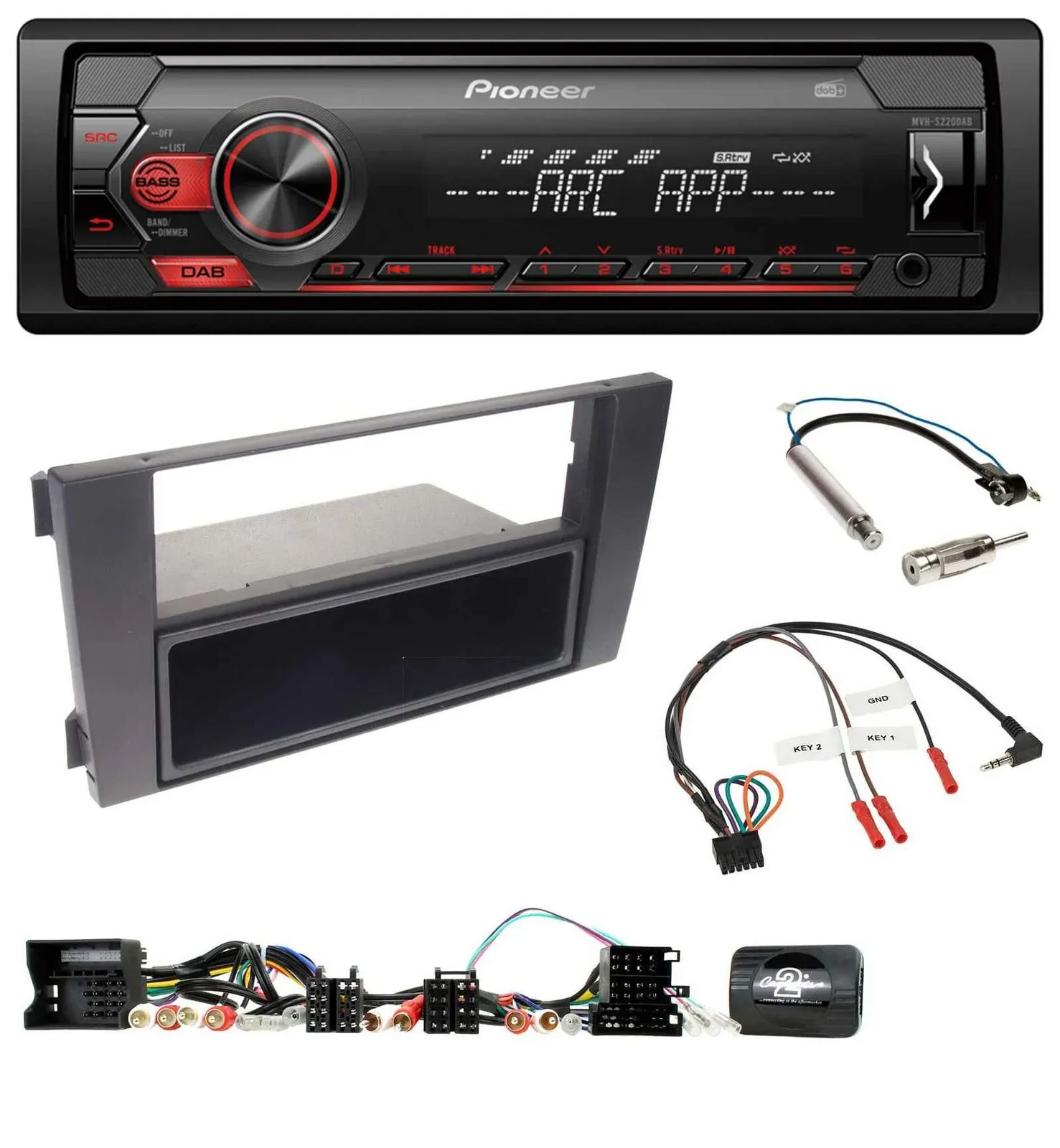 Pioneer DAB 1DIN MP3 Lenkrad USB Autoradio für Audi A6 (2001-2004)