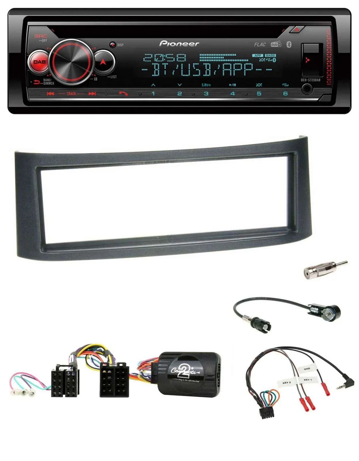 Pioneer Lenkrad DAB CD Bluetooth USB Autoradio für Smart ForFour W454 2004-2006