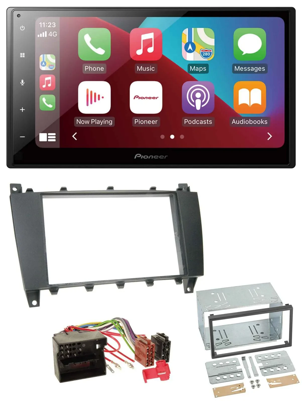 Pioneer USB MP3 DAB 2DIN Bluetooth Autoradio für Mercedes C-Klasse