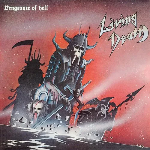 Виниловая пластинка Living Death - Vengeance of Hell - Marble [New Vinyl LP] Colored Vinyl, Poster
