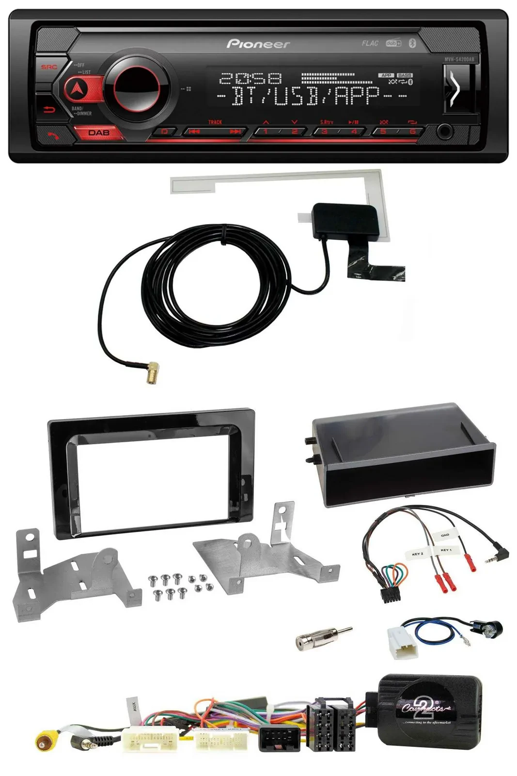 Pioneer DAB USB Lenkrad Bluetooth Autoradio für Toyota Aygo ab 2022 AB7 Klavierl