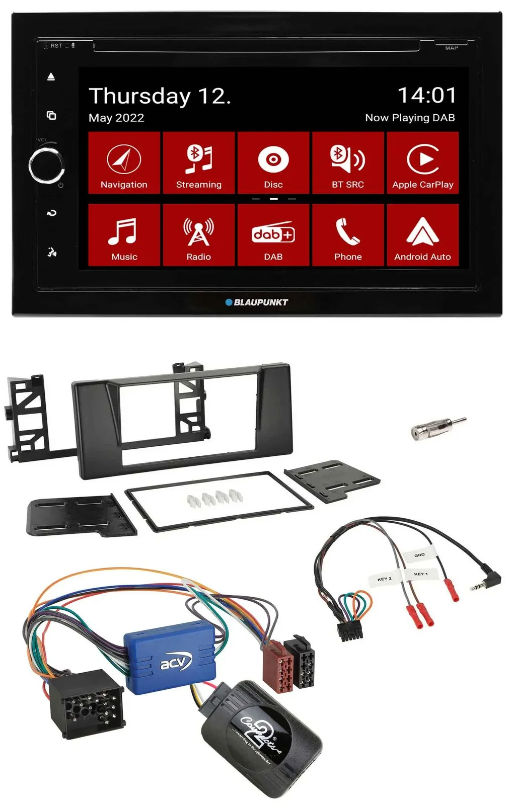 Blaupunkt Lenkrad DVD Bluetooth DAB 2DIN USB Autoradio für BMW 5er E39 96-04 Akt